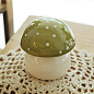 创意 陶瓷蘑菇摆件（绿色小） 家居装饰品 zakka 杂货 六款可选