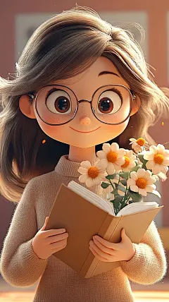 老师人物卡通手绘教师节日插画形象