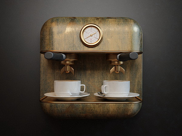 精美写实咖啡机Icon图标设计