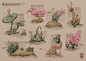 Desert plants, Cappa : Collection of fantasy cacti, succulents and other desert plants. For some of these I just focused on interesting shapes and for others I either amplified some aspect of it's function or even made up some sort of function.