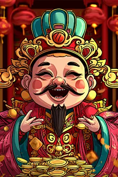 喜庆财神爷素材图AI图背景