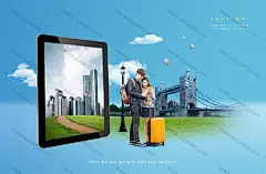 行走世界创意旅行ipad查询出游情侣旅行海报图片海报设计旅行海报首页素材