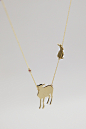Capsule Handmade Necklace 丨小鹿小兔款18K纯金项链