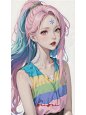 壁纸·彩虹少女