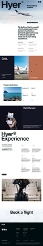 HYER Landing Page Example: We believe that in a world where passengers have become numbers, a personal approach is key to ensure you get the most out of your flying experience.