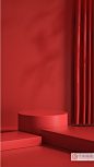 妇女节女神节女王节3D立体C4D背景红色