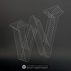科技感线条框架线框立体结构英文字母数字KV主视觉海报元素AI素材-淘宝网