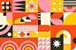 Hand drawn flat design geometric background