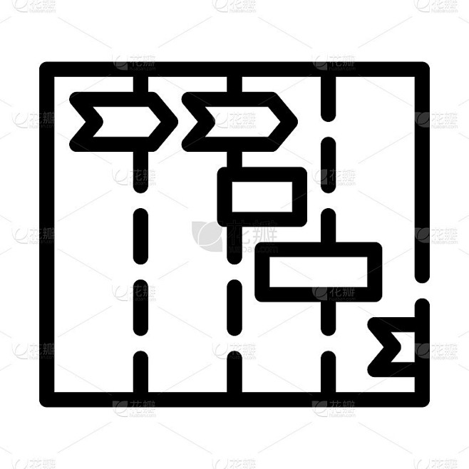 项目时间表线图标矢量插图标志