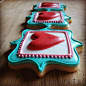 Red Valentines Heart on Turquoise Frame
