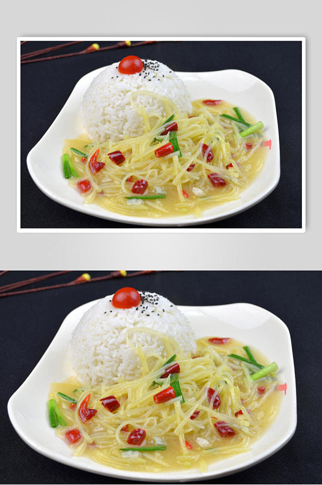  餐饮美食土豆丝盖浇饭高清图 Motiv 