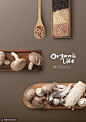 蘑菇金针菇 黑米大米 木质勺碟 美食海报设计PSD10广告海报素材下载-优图-UPPSD