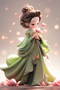 古风荷花小女孩  迪士尼风格