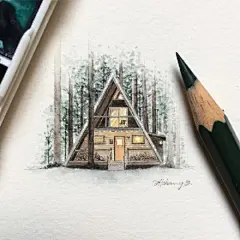 微型彩铅插画 微型艺术家 Alchemy Chan ​ （转）via @彩铅画教程 ​