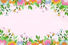 卡通花朵背景  - 源文件下载【酷图网】春天花朵背景,壁纸,花卉,植物,清新花朵背景,春天手绘壁纸