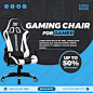 ads banner chair designer esports Gamer Gaming chair photoshop post Social media post