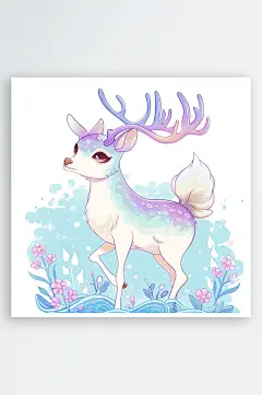 数字艺术 梅花鹿型花纹-众图网