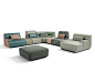 Sectional leather and fabric sofa BABOUCHE | 沙发 by Egoitaliano
