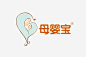 母婴标志 https://88ICON.com 母婴标志 母婴宝 爱心 蓝色 孩子 创意 标志 图形 logo 标志 图形 logo