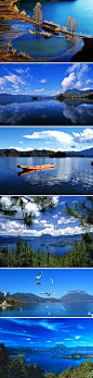 云南泸沽湖~超级美的一片蓝色