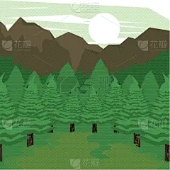 热带雨林,风景,卡通,地形,户外,夜晚,季节,春天,木制,概念