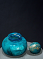 #北魏蓝玻璃小碗#【大同博物馆藏的北魏蓝玻璃器】大海的深蓝，迷幻的颜色 ​​​​