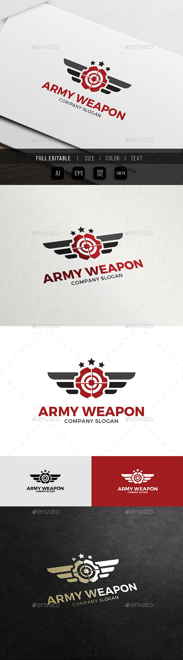 军队的枪——军事武器的标志符号标志模板Army Gun - Military Weapon Logo - Symbols Logo ...