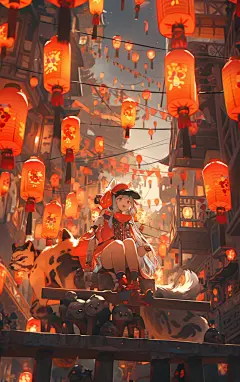 新年街上3d卡通人物素材