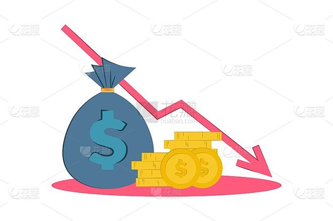 矢量插图损失金钱。