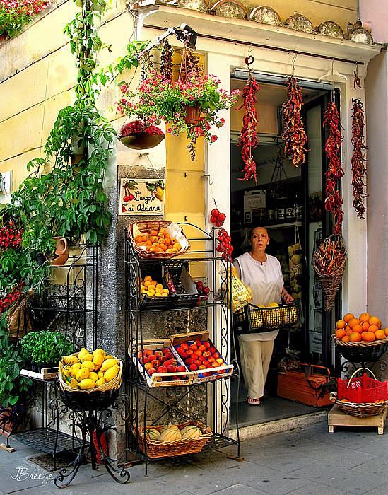 意大利阿马尔菲的水果店