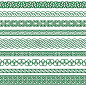 凯尔特向量无缝边界图案收集在绿色，爱尔兰编织框架设计的贺卡，圣帕特里克节庆祝