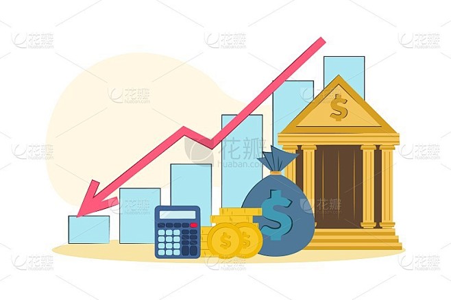 矢量插图损失金钱。