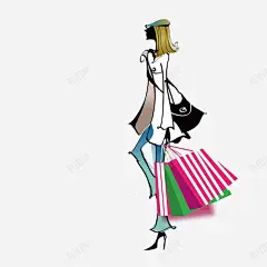 卡通人物插画 逛街的行人插画 元素 免抠png 设计图片 免费下载 页面网页 平面电商 创意素材