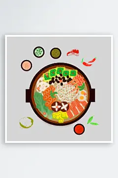 四川重庆自助餐饮火锅美食PNG免抠图