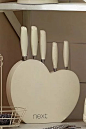 厨房用具产品Cream Heart Wood Knife Block from Next