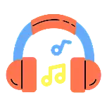 耳机扁平动态贴纸