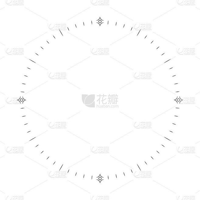 表盘模板优雅的手表，时间圈装饰元素，第二，隔离在白色背景，矢量插图