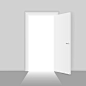 Open door opportunities concept for business success illustration. way to entrance open door, chance to success
