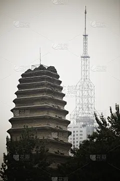 中国,塔,拖拽,柏林电视塔,秦朝,西安,垂直画幅,纪念碑,古代文明,古典式