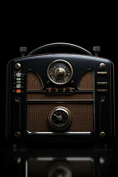 旧物件古老物件收音机怀旧收藏摄影图