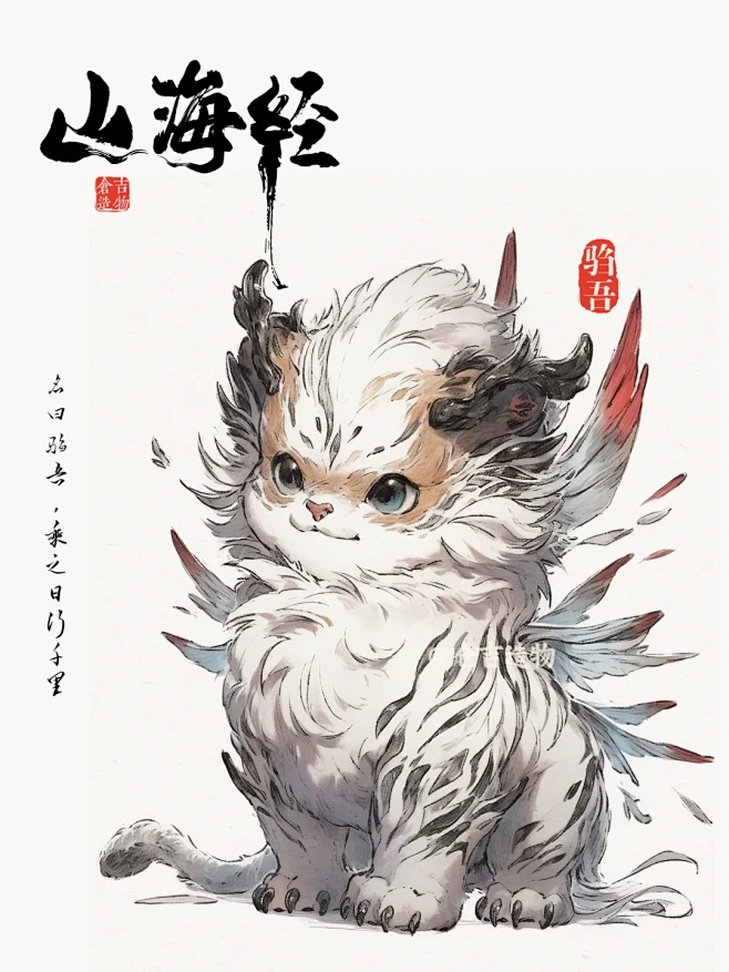 《山海经濒危神兽》驺吾，一根逗猫棒就收服 - 小红书-花瓣网