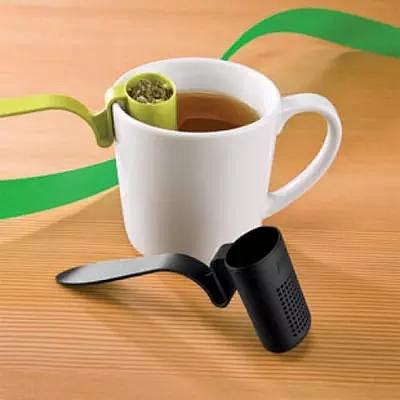 精致茶叶过滤漏勺 PP材质 泡茶杯沿漏勺...