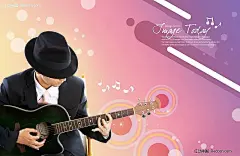 PSD素材|斑点|弹吉他的绅士|海报|设计元素|音符|音乐主题|logo设计元素|名片设计元素|设计元素古代元素墓碑|封面设计元素