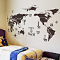 地图贴纸卧室客厅公司企业文化墙办公室壁纸寝室自粘装饰墙贴画