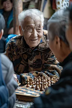老人公益项目相伴下棋图片