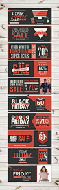 Black Friday & Cyber Monday Web Banners in Ai, EPS, CDR & PDF Format