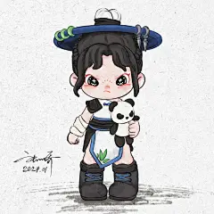 盲盒手绘｜Dora牧羊女&amp;熊猫武侠（含壁纸） - 小红书