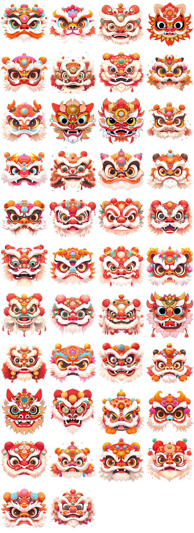 醒狮狮子头装饰过年春节舞狮卡通国潮风传统...