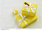 礼物饰品-三个漂亮的黄色礼品盒
