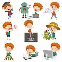 儿童教育展板学生培训补习人物背景海报宣传册ai矢量平面设计素材 freepik素材 